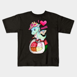 kawaii sushi pretty dragon roll Kids T-Shirt